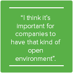 It's important for companies to have an open environment says this sales leader